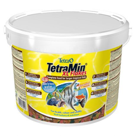 Tetra Min Flakes XL 10 л. (хлопья) основной корм для всех видов рыб