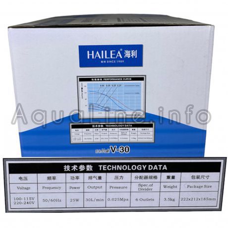 Hailea V 30 мембранный компрессор для пруда и септика